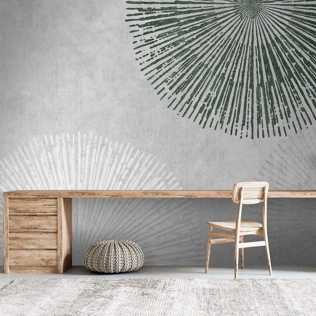 White and green circular design White and green circular design