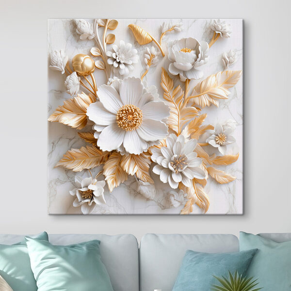 Elegant Floral Design in Cream and Beige Elegant Floral Design in Cream and Beige
