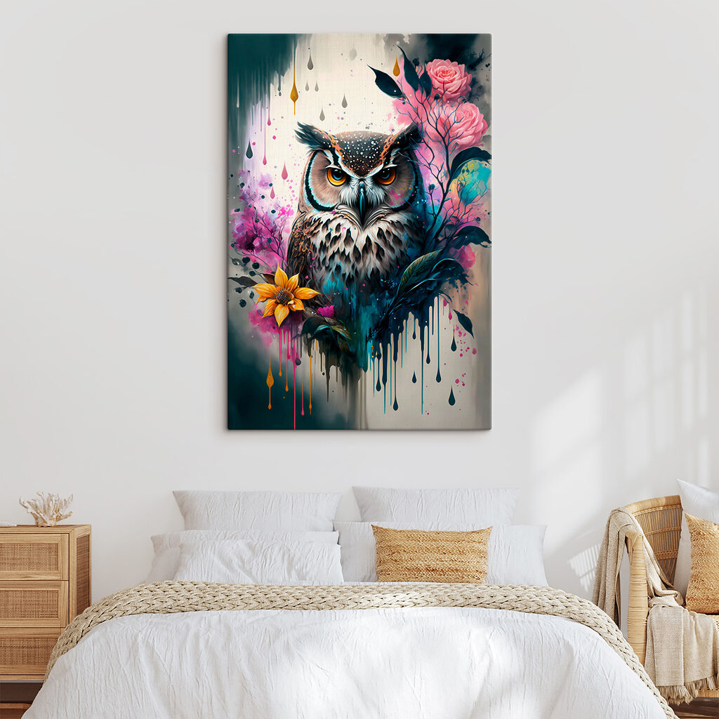 An owl with flowers An owl with flowers