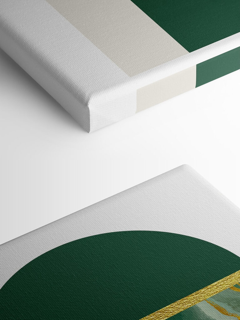 Circular harmony in green and beige Circular harmony in green and beige