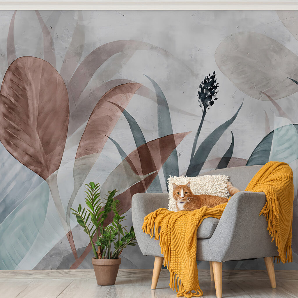 Serene foliage in soft pastels