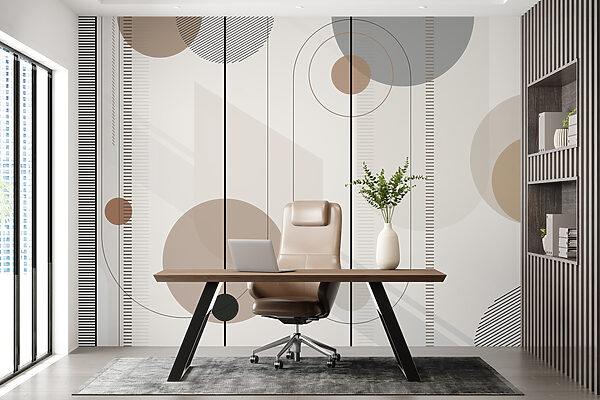 Abstract geometric shapes in soft tones Abstract geometric shapes in soft tones