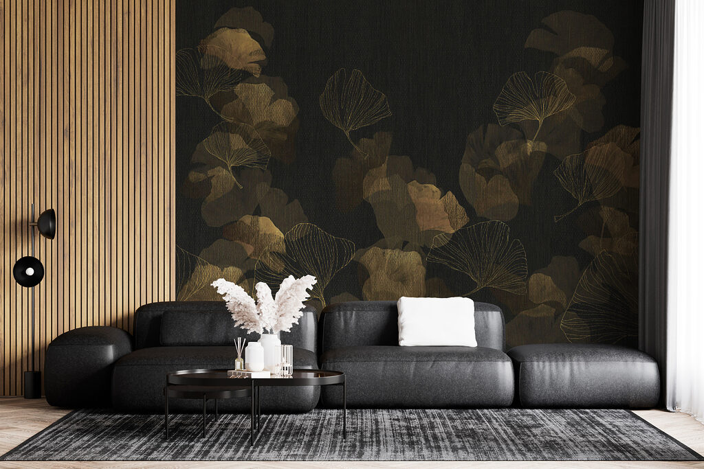 Elegant leaves on a dark background