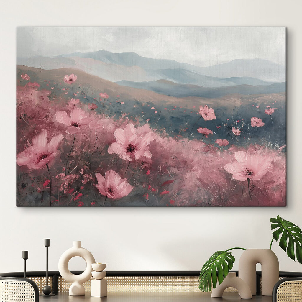 Field of pink flowers