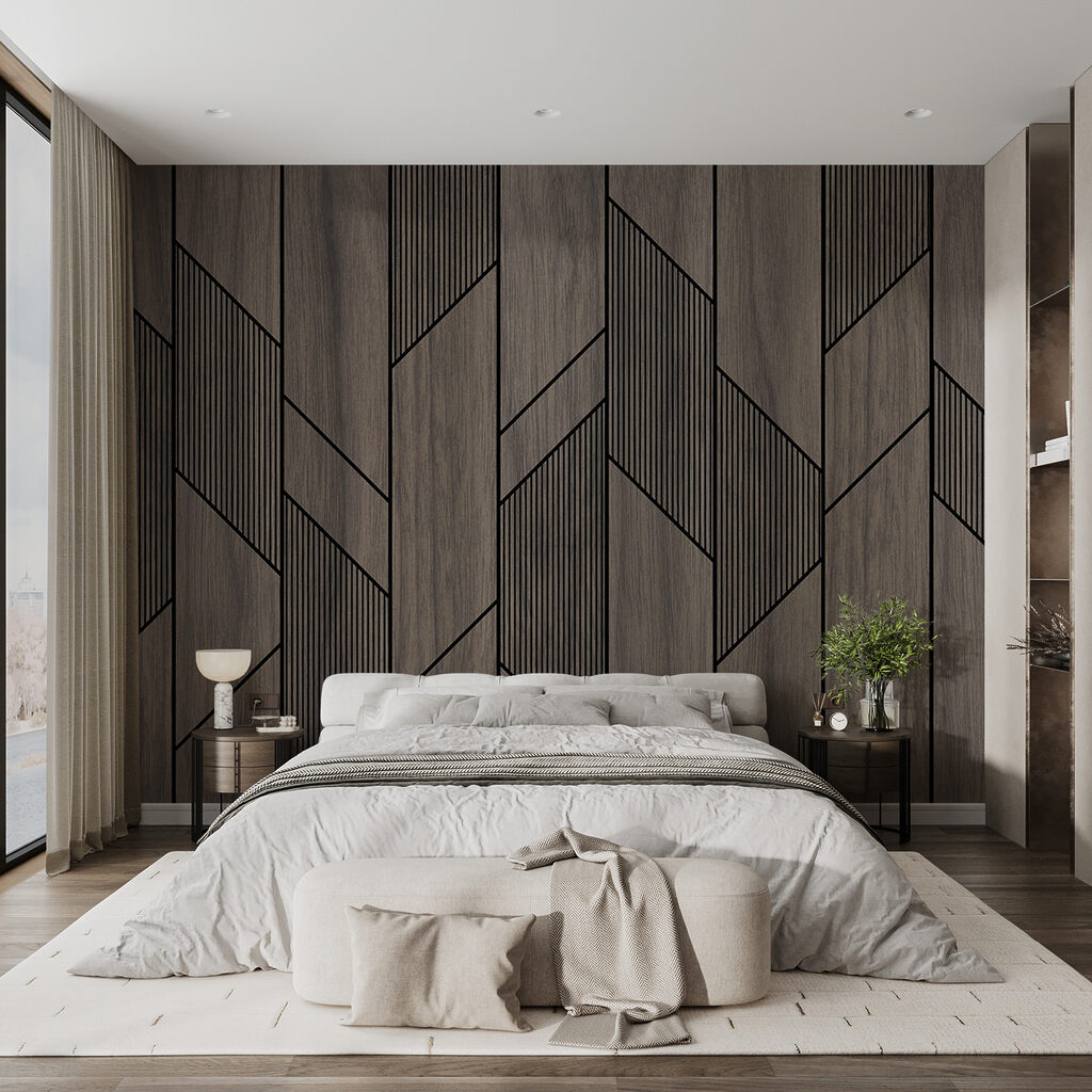 A wood paneling with black lines A wood paneling with black lines