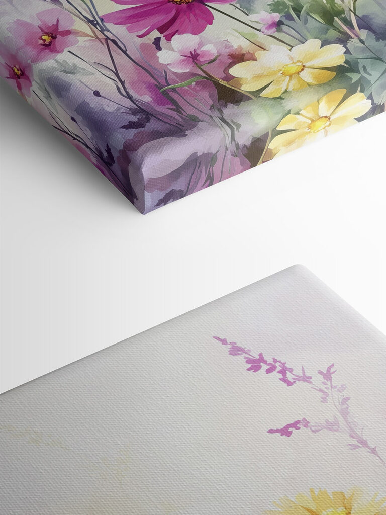 Painting of flowers in a field Painting of flowers in a field