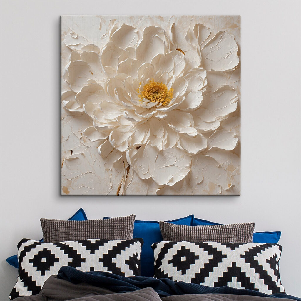 White flower with a yellow center White flower with a yellow center