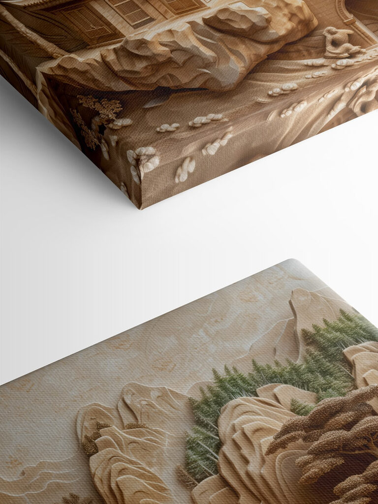 Sculpture of a bridge and a building Sculpture of a bridge and a building