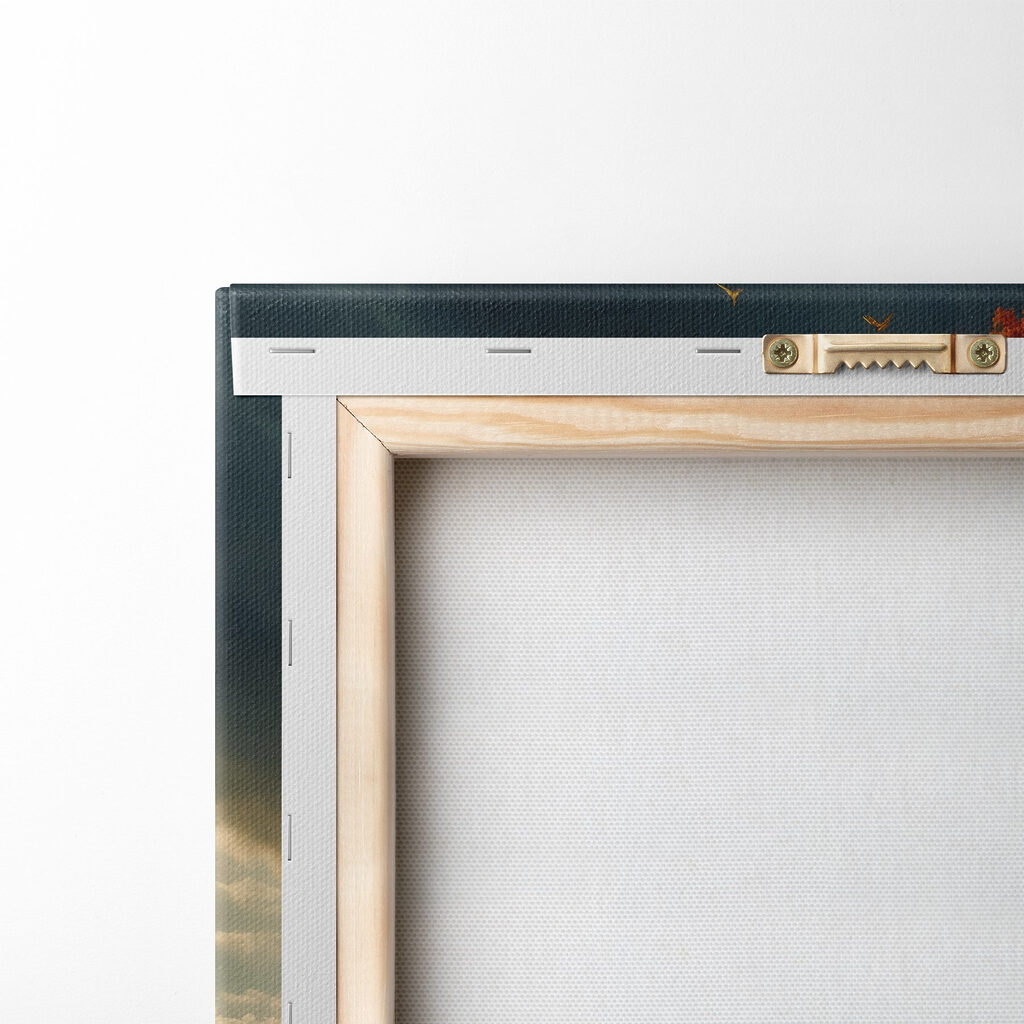 Tree with orange and yellow leaves on a hill