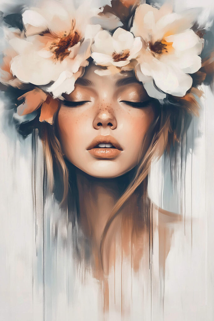 Woman with flowers in her hair