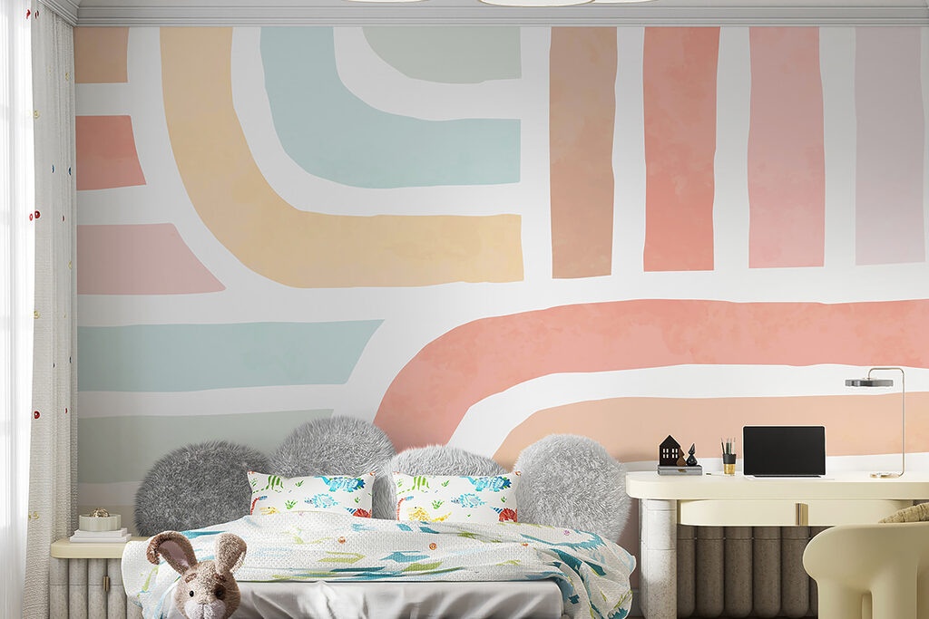 A colorful pattern with lines