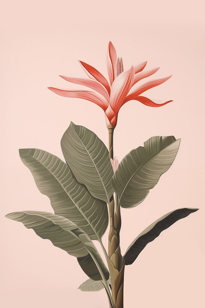 Painting of a flower and leaves