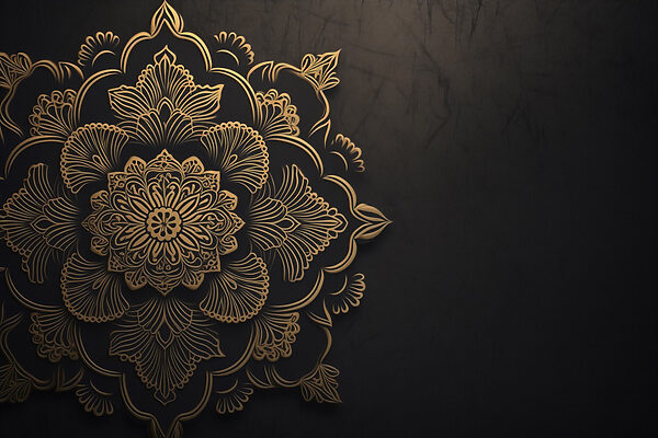 Intricate floral design on dark background Intricate floral design on dark background