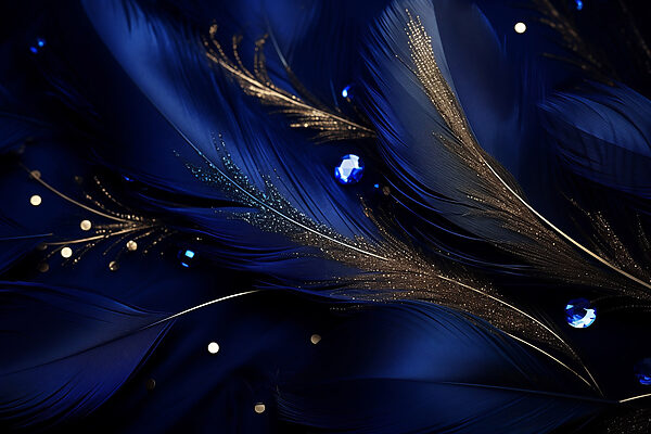 Elegant feathers on a deep background
