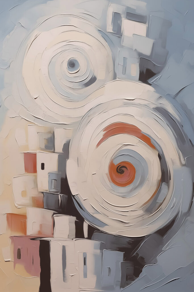 Painting of a spiraling pattern Painting of a spiraling pattern