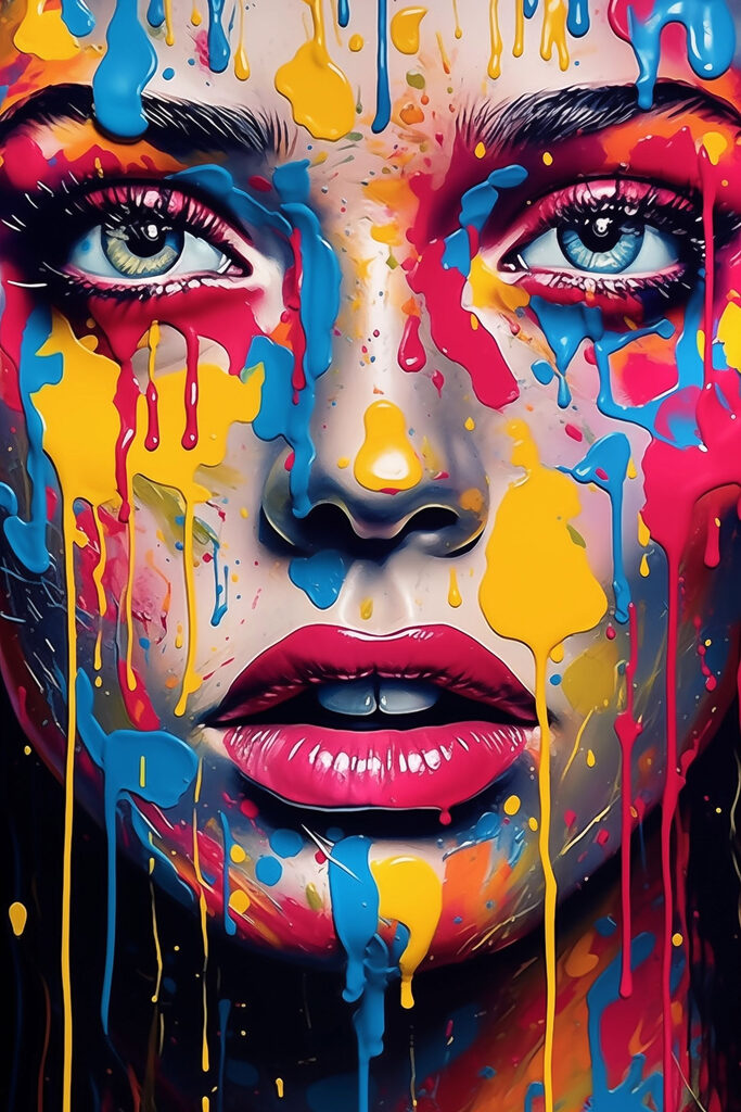 Woman with paint on her face