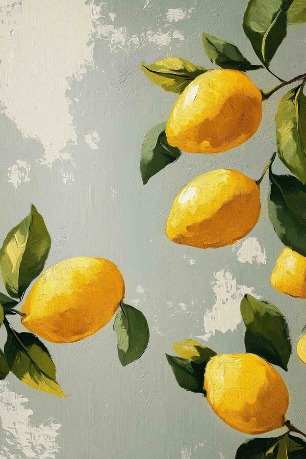 Painting of lemons on a tree Painting of lemons on a tree