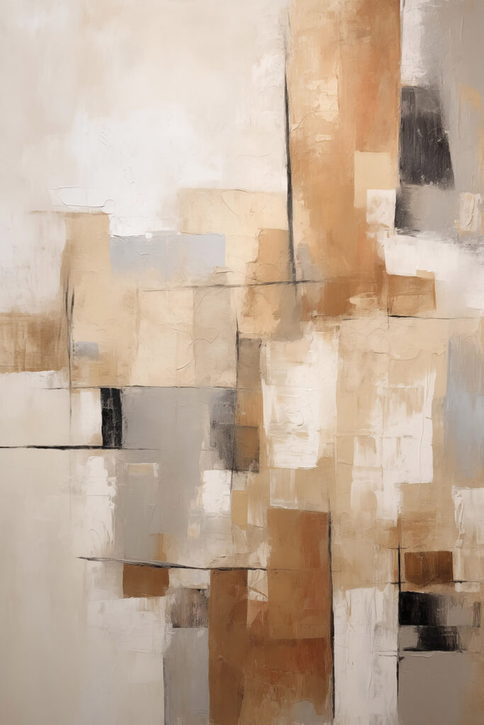 Painting of a white and brown wall