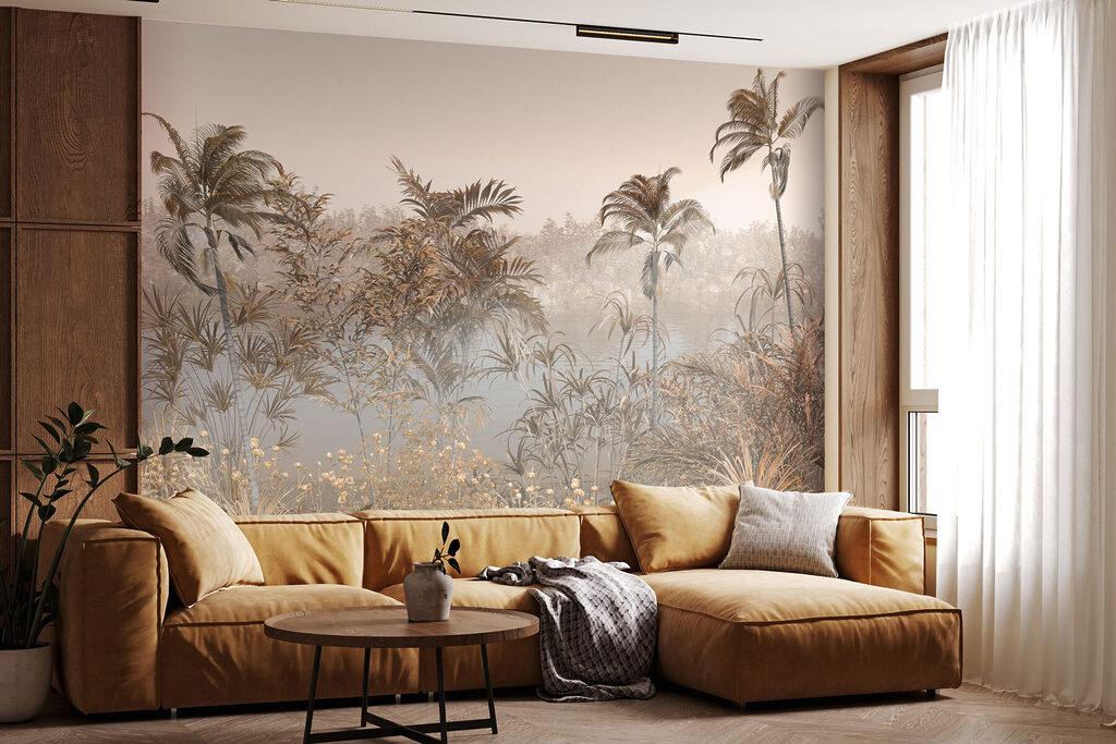 A swamp with plants and flowers