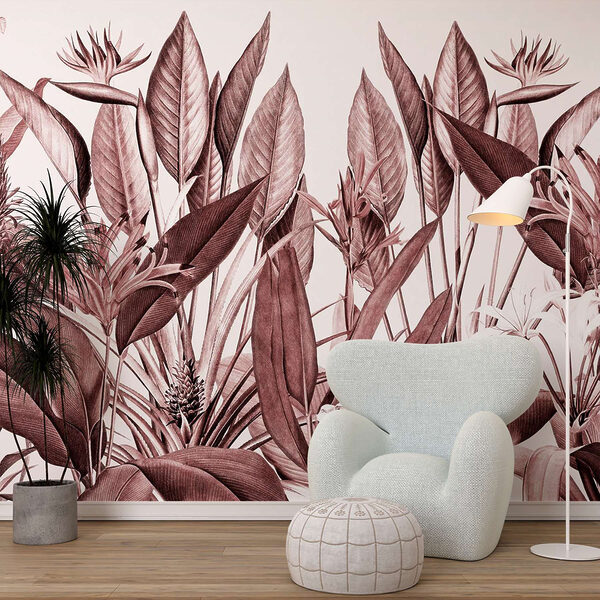 Tropical foliage in subtle hues Tropical foliage in subtle hues
