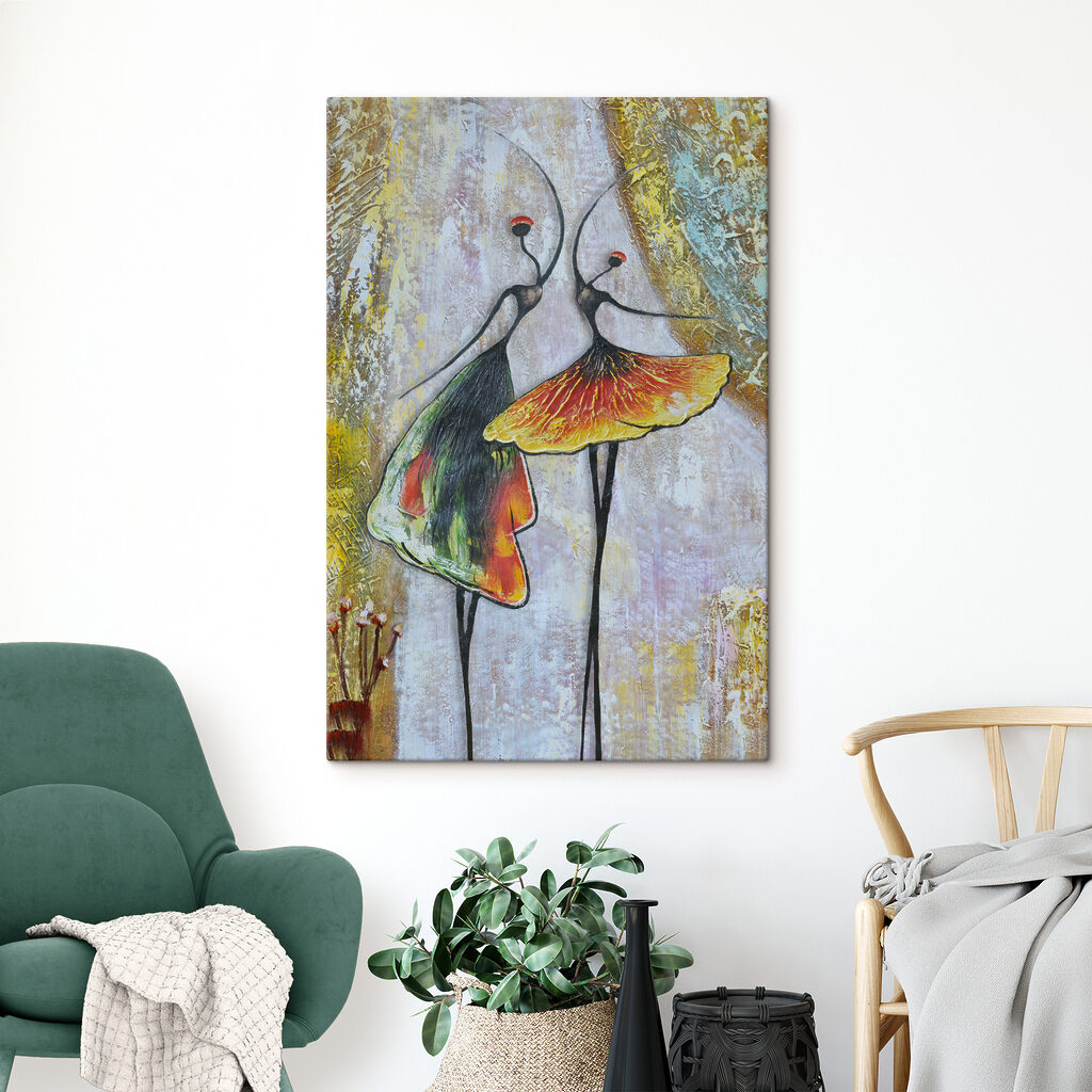 A painting of two women dancing A painting of two women dancing