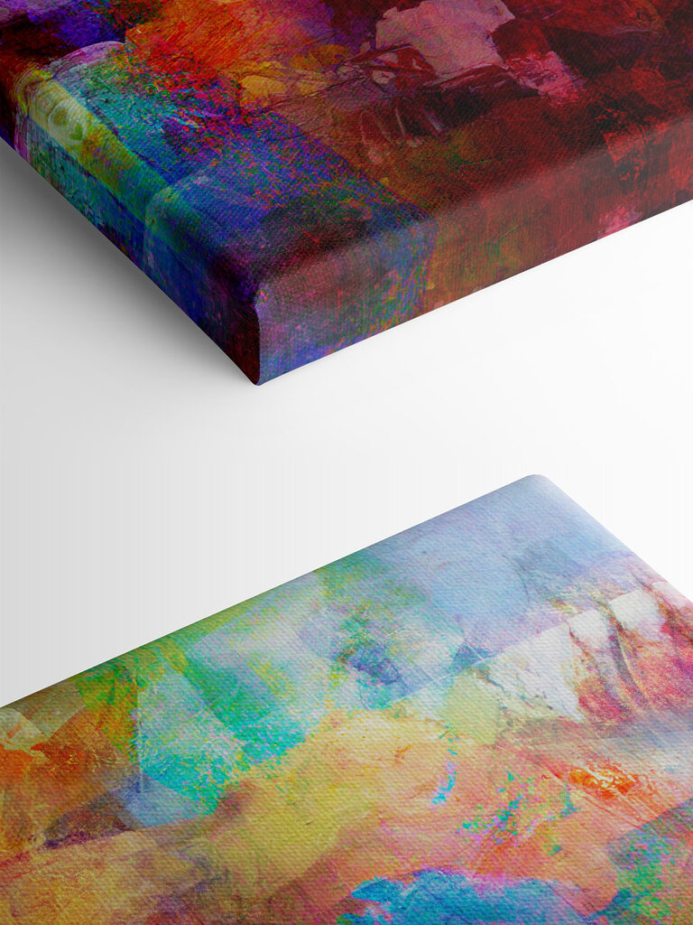 A colorful painting of a city A colorful painting of a city