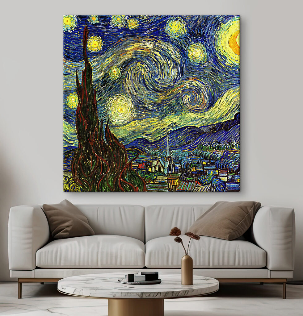 A painting of a starry night A painting of a starry night