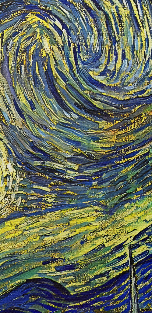 A painting of a starry night A painting of a starry night