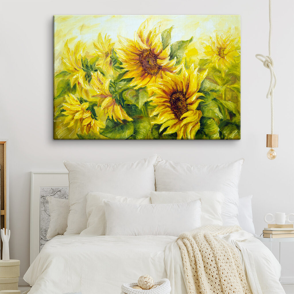 A painting of sunflowers