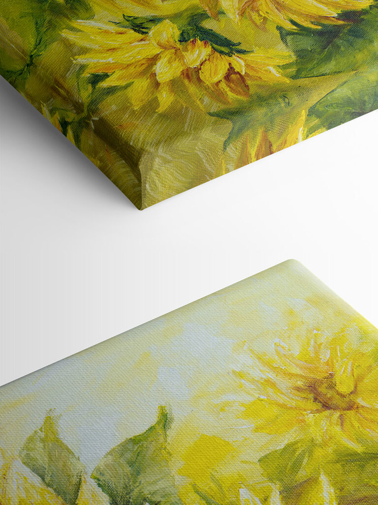 A painting of sunflowers