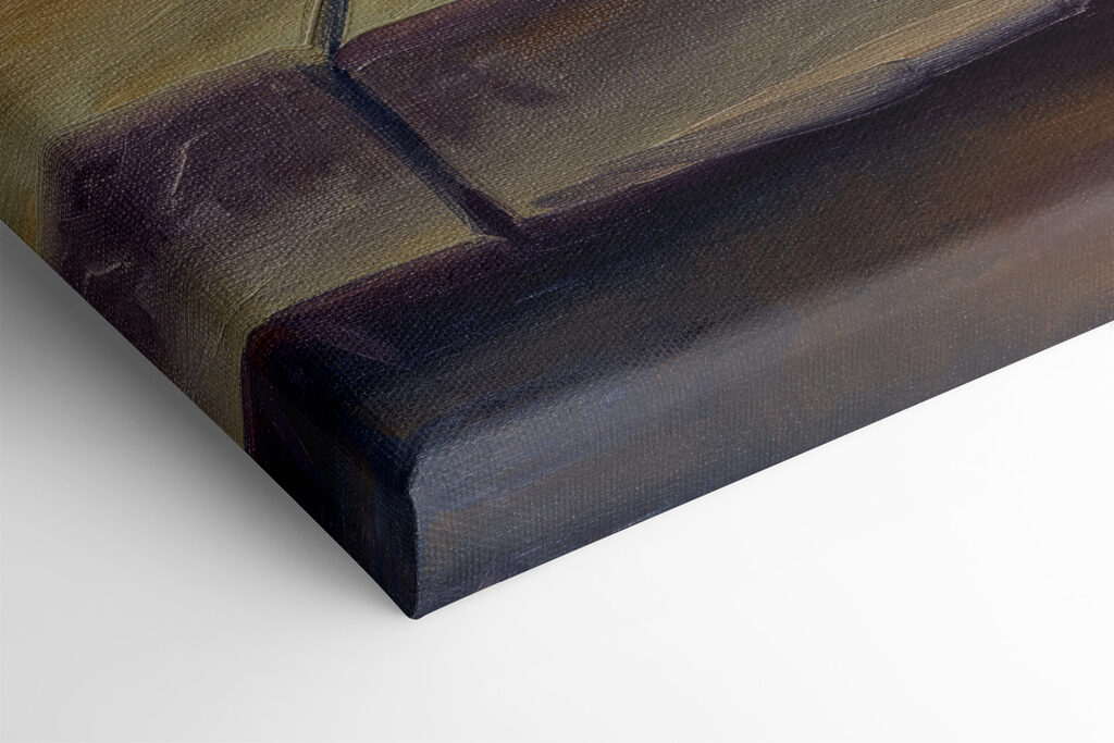 A painting of flowers in a vase