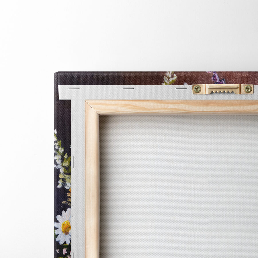 A painting of flowers in a vase A painting of flowers in a vase