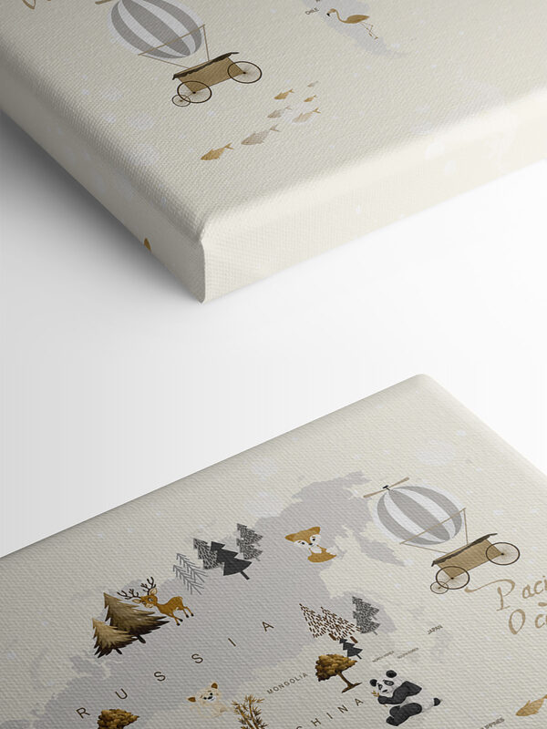 A map of the world with animals A map of the world with animals