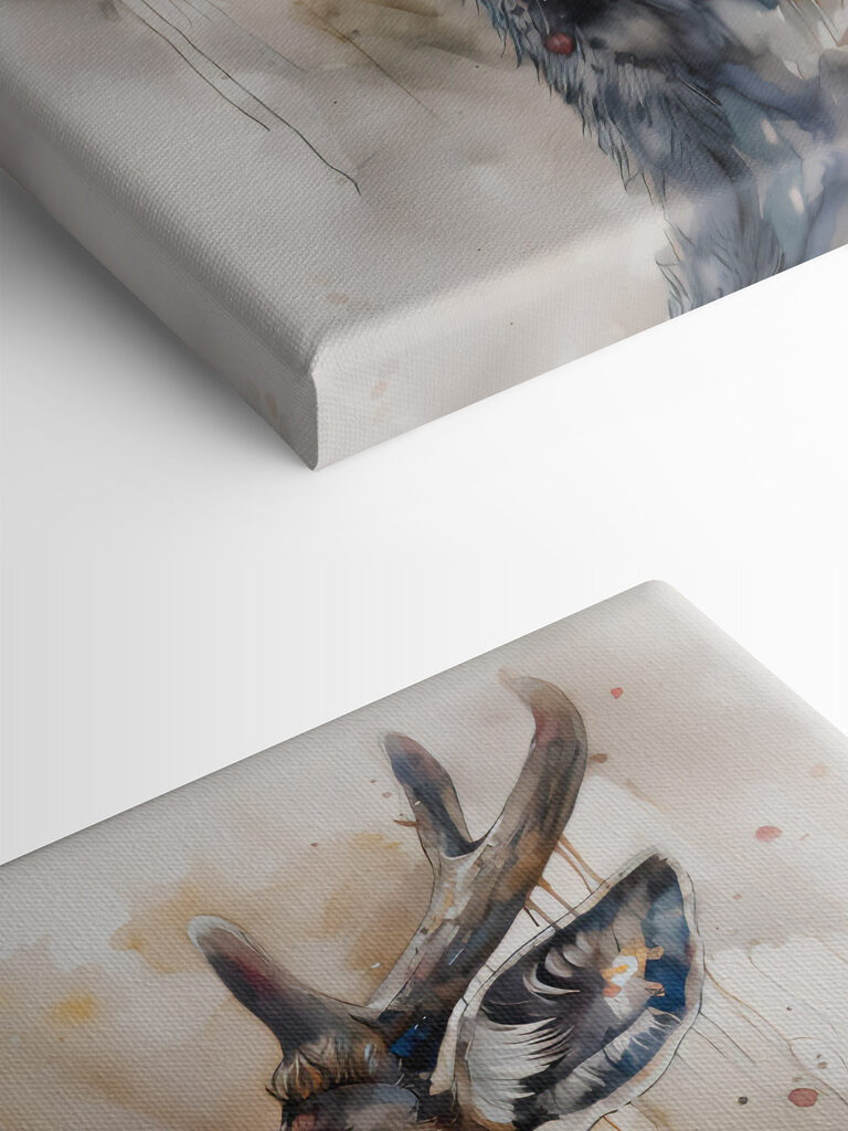 A watercolor of a deer