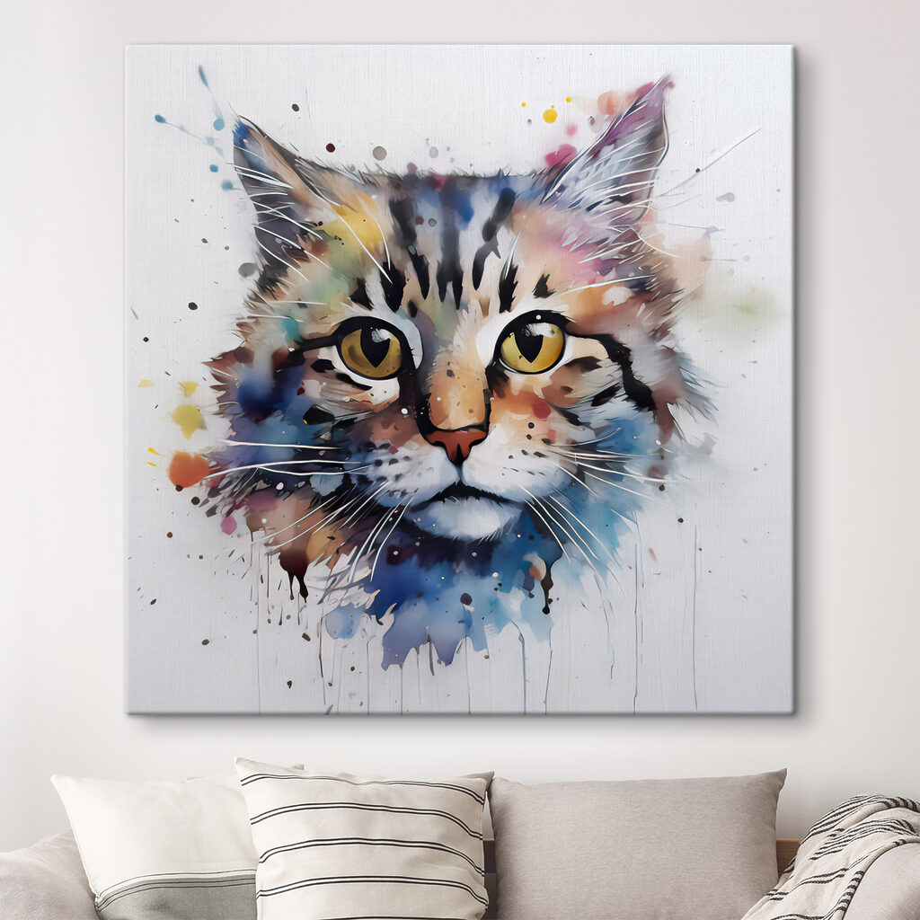 A painting of a cat
