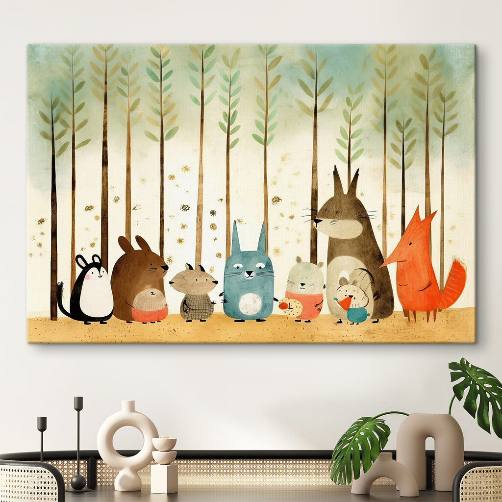 A group of animals in a line A group of animals in a line