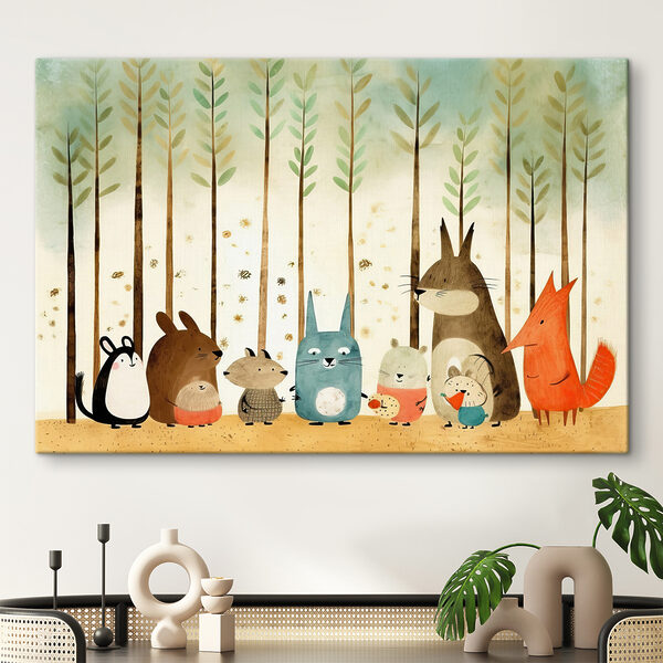 A group of animals in a line A group of animals in a line