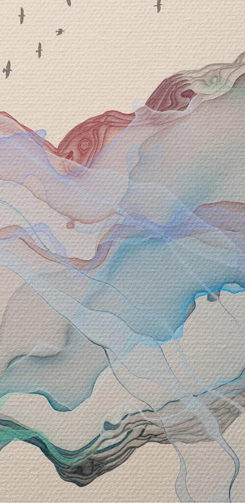 A painting of a boat in the water A painting of a boat in the water