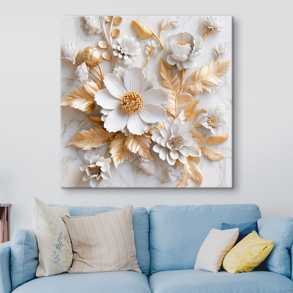 Elegant Floral Design in Cream and Beige Elegant Floral Design in Cream and Beige