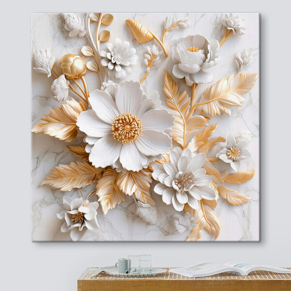 Elegant Floral Design in Cream and Beige Elegant Floral Design in Cream and Beige