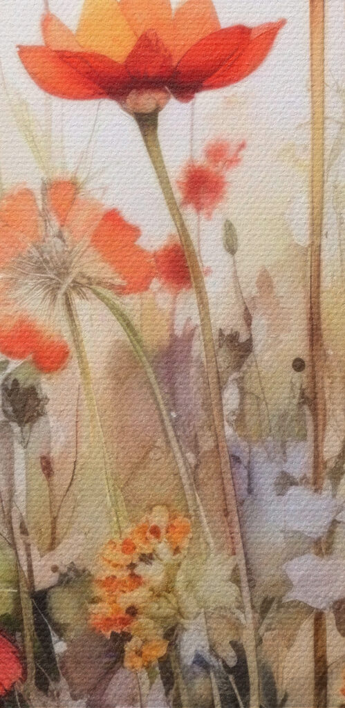 A painting of flowers and plants A painting of flowers and plants