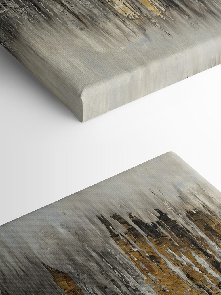 A close up of a painting