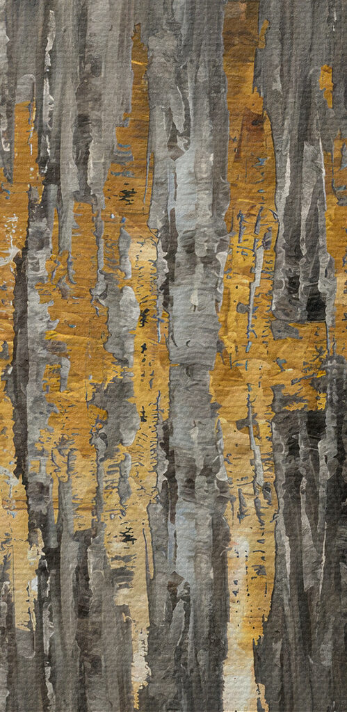 A close up of a painting