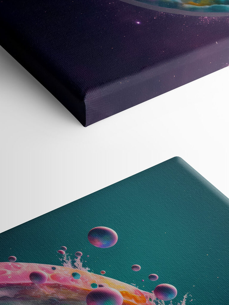 An astronaut in a colorful circle An astronaut in a colorful circle