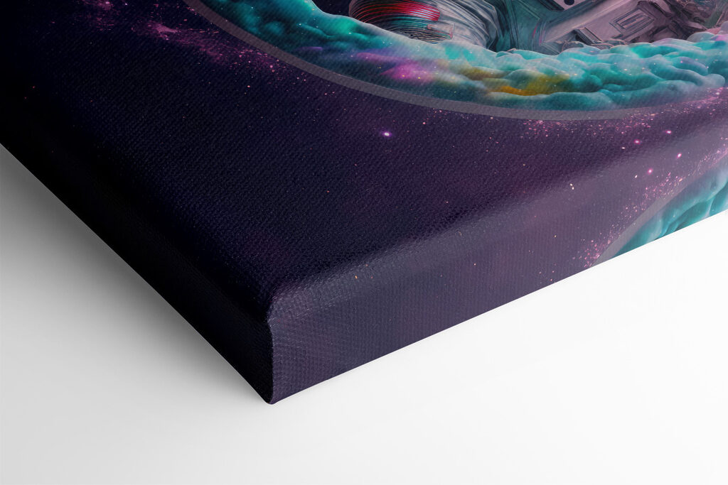 An astronaut in a colorful circle An astronaut in a colorful circle