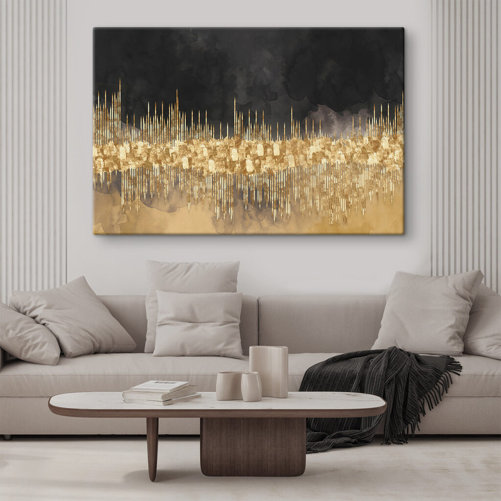 Cityscape abstracted in shimmering hues