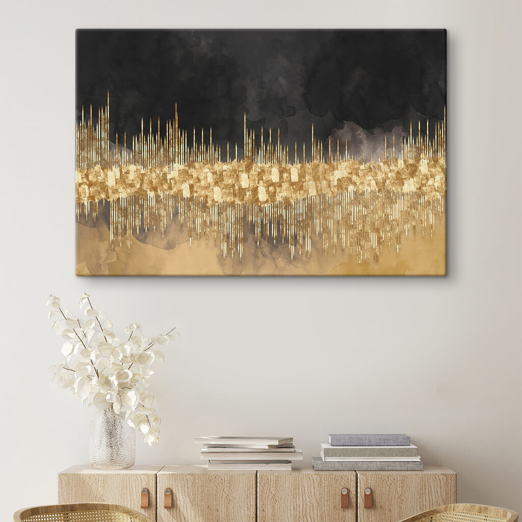 Cityscape abstracted in shimmering hues