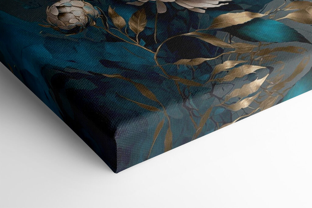 A painting of flowers and leaves A painting of flowers and leaves