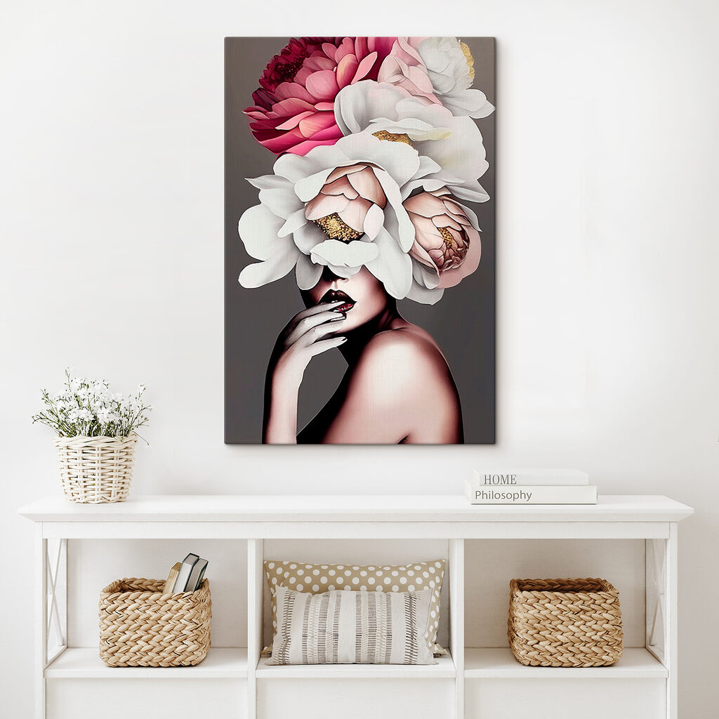 A woman with flowers on her head A woman with flowers on her head