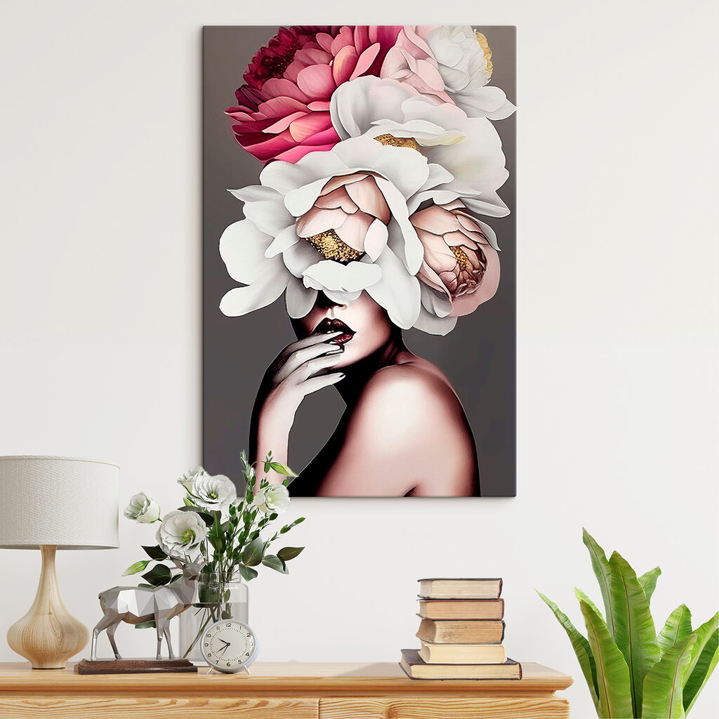 A woman with flowers on her head A woman with flowers on her head